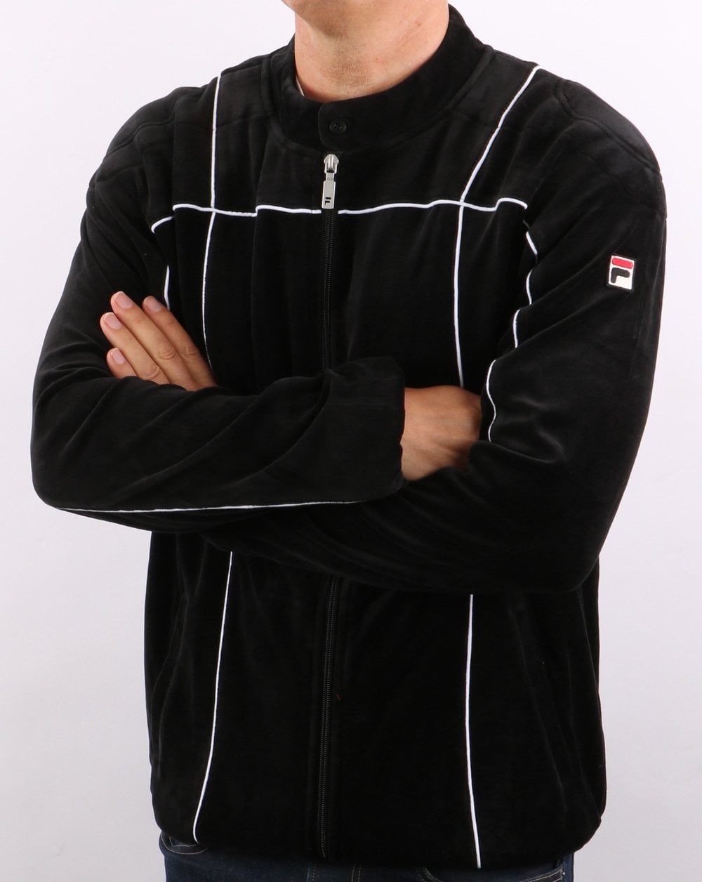 Fila Vintage Terrinda Velour Track Top Black/white