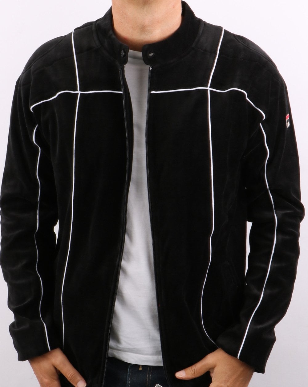 Fila Vintage Terrinda Velour Track Top Black/white