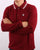 Fila Vintage Tipped LS Polo Shirt Dark Red/white