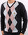 Gabicci Vintage Diamond V-Neck Knit Navy/Sky/Pink