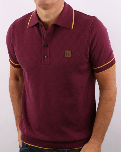 Trojan Diamond Knit Polo Port