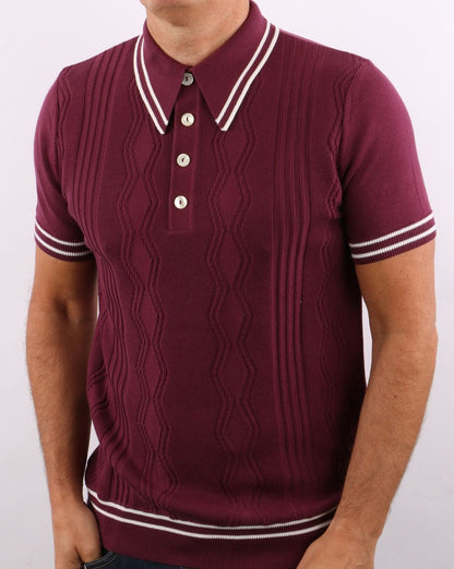 Ska & Soul Pointelle Knit Polo Port