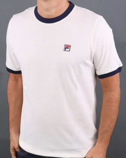 Fila Vintage Ringer T Shirt White/navy