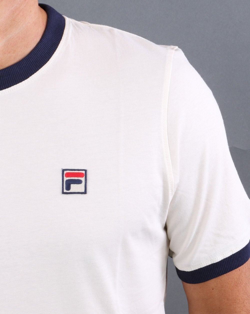 Fila Vintage Ringer T Shirt White/navy