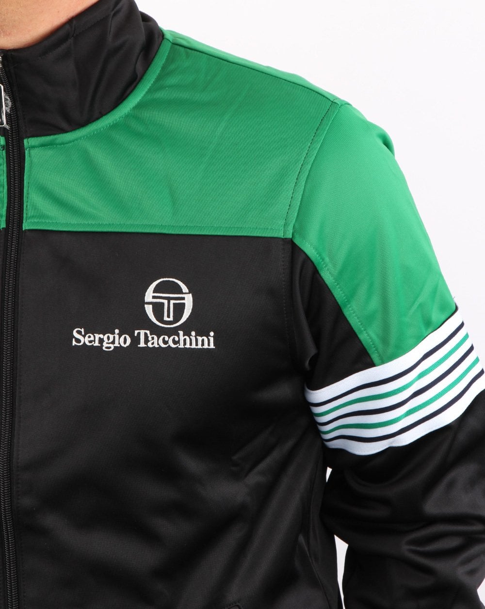Sergio Tacchini Wilander Track Top Black/Green/White