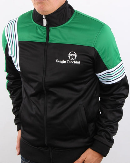 Sergio Tacchini Wilander Track Top Black/Green/White