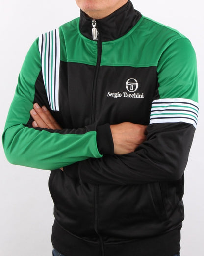 Sergio Tacchini Wilander Track Top Black/Green/White