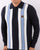 Trojan Stripe Knitted Polo Shirt Navy