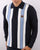 Trojan Stripe Knitted Polo Shirt Navy