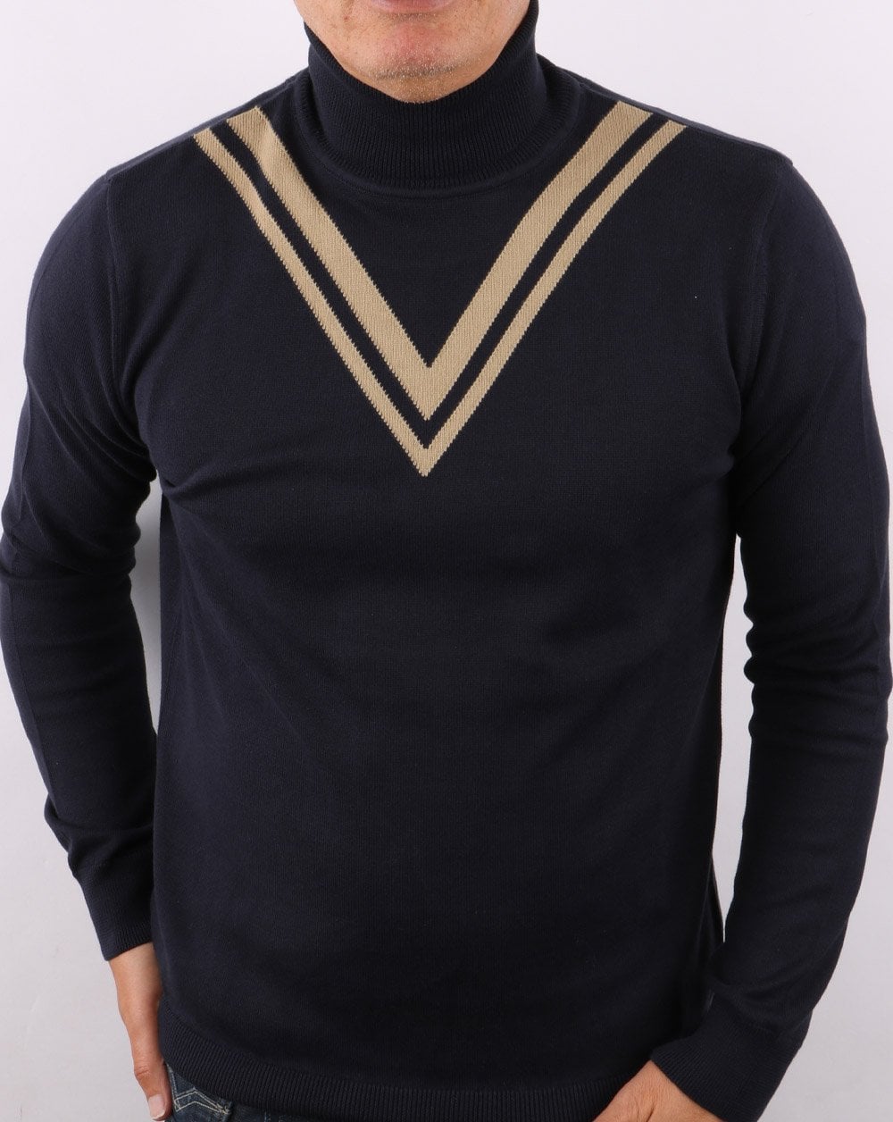 Ska & Soul Twin V Roll Neck Navy