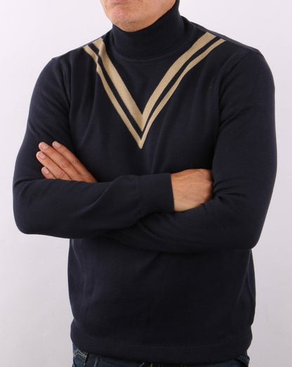 Ska & Soul Twin V Roll Neck Navy