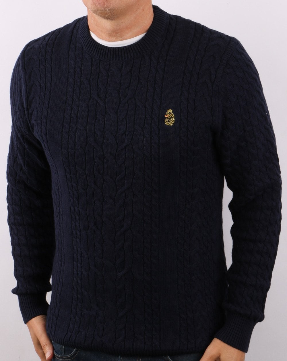 Luke Carter Johnson Cable Knit Dark Navy
