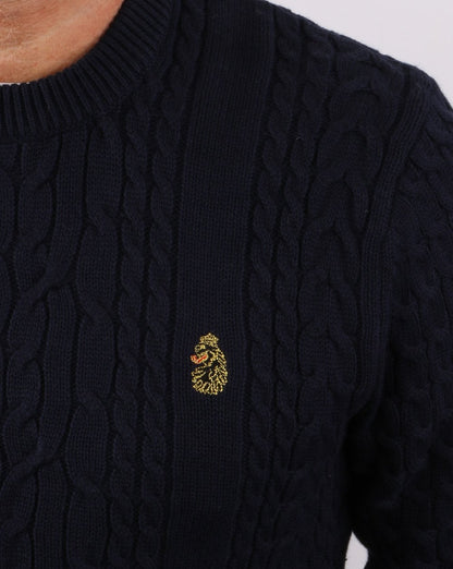 Luke Carter Johnson Cable Knit Dark Navy