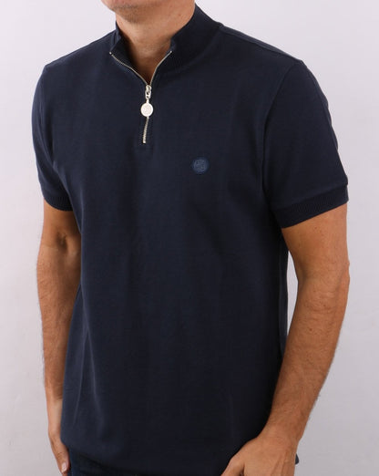 Pretty Green Grainford 1/4 Zip Top Navy