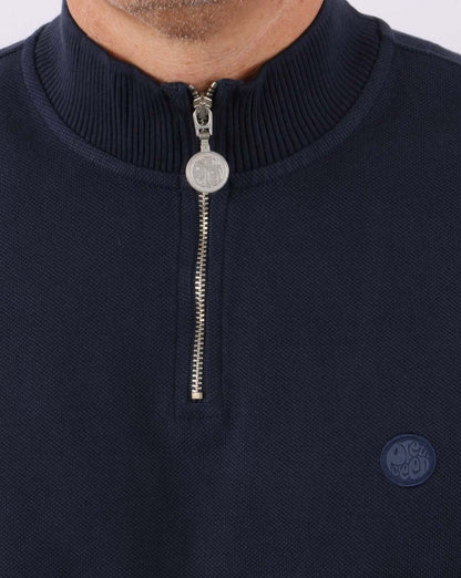 Pretty Green Grainford 1/4 Zip Top Navy