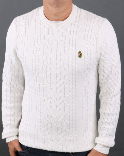 Luke Carter Johnson Cable Knit Cream