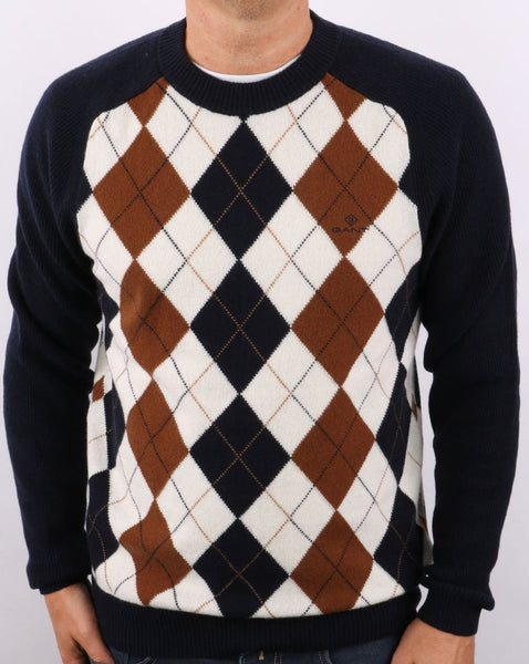 Gant Argyle Crew Neck Navy