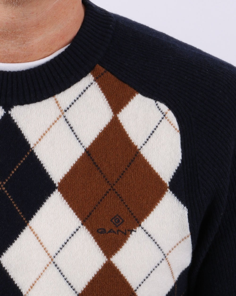 Gant Argyle Crew Neck Navy