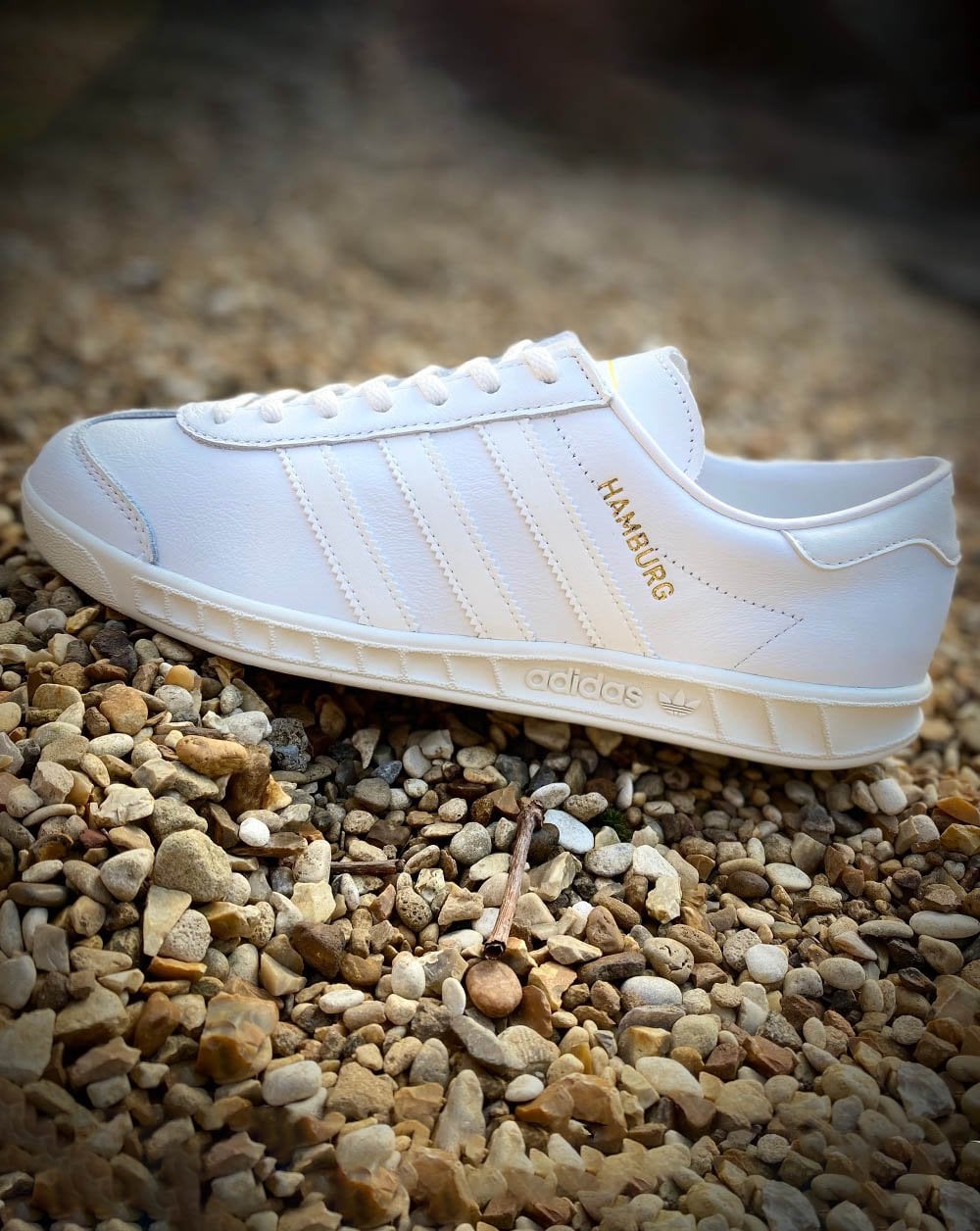 Adidas Hamburg Leather Trainers Vintage White