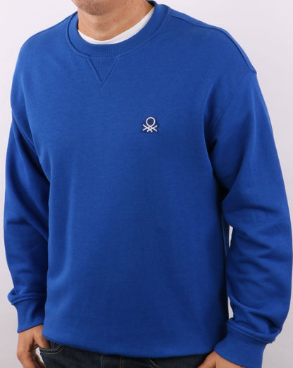 Benetton Small Logo Sweatshirt Royal Blue