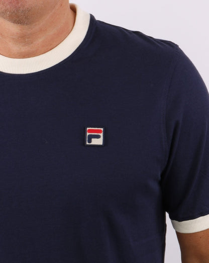 Fila Vintage Ringer T Shirt Navy/Cream