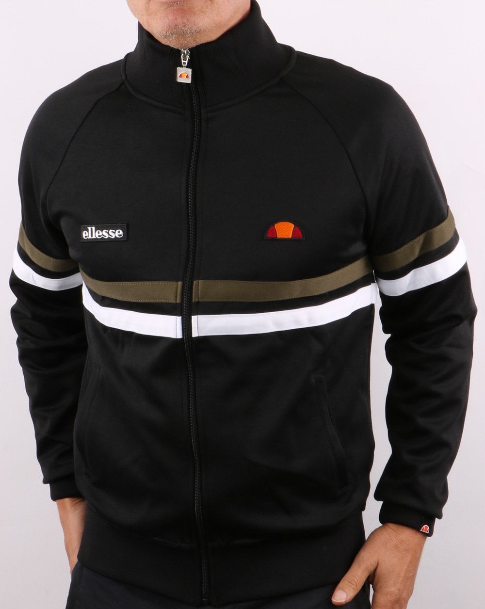 Ellesse Rimini Track Top Black/Khaki/White