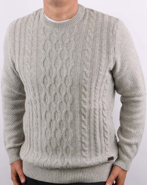 Barbour Cable Crew Neck Grey Marl