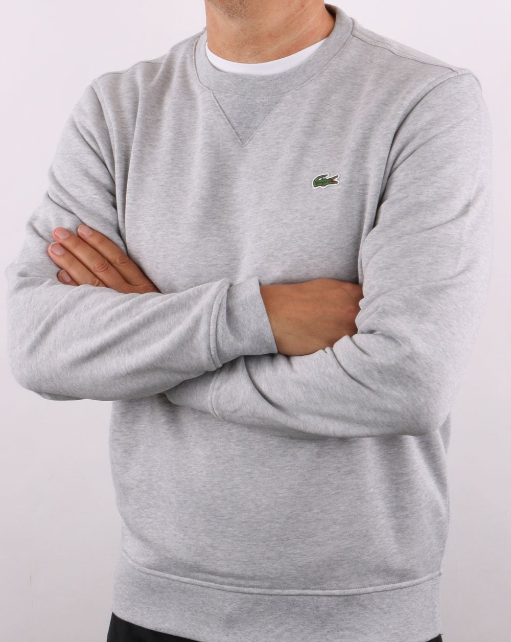 Lacoste Crew Neck Sweatshirt Silver Chine