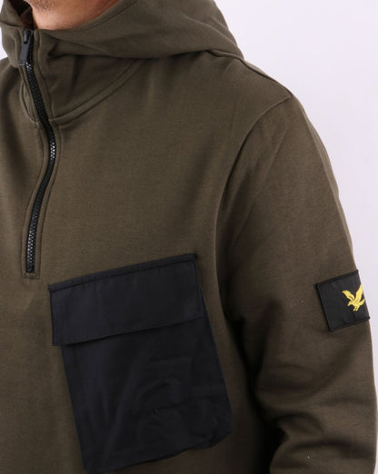 Lyle And Scott Pocket Hoodie Olive