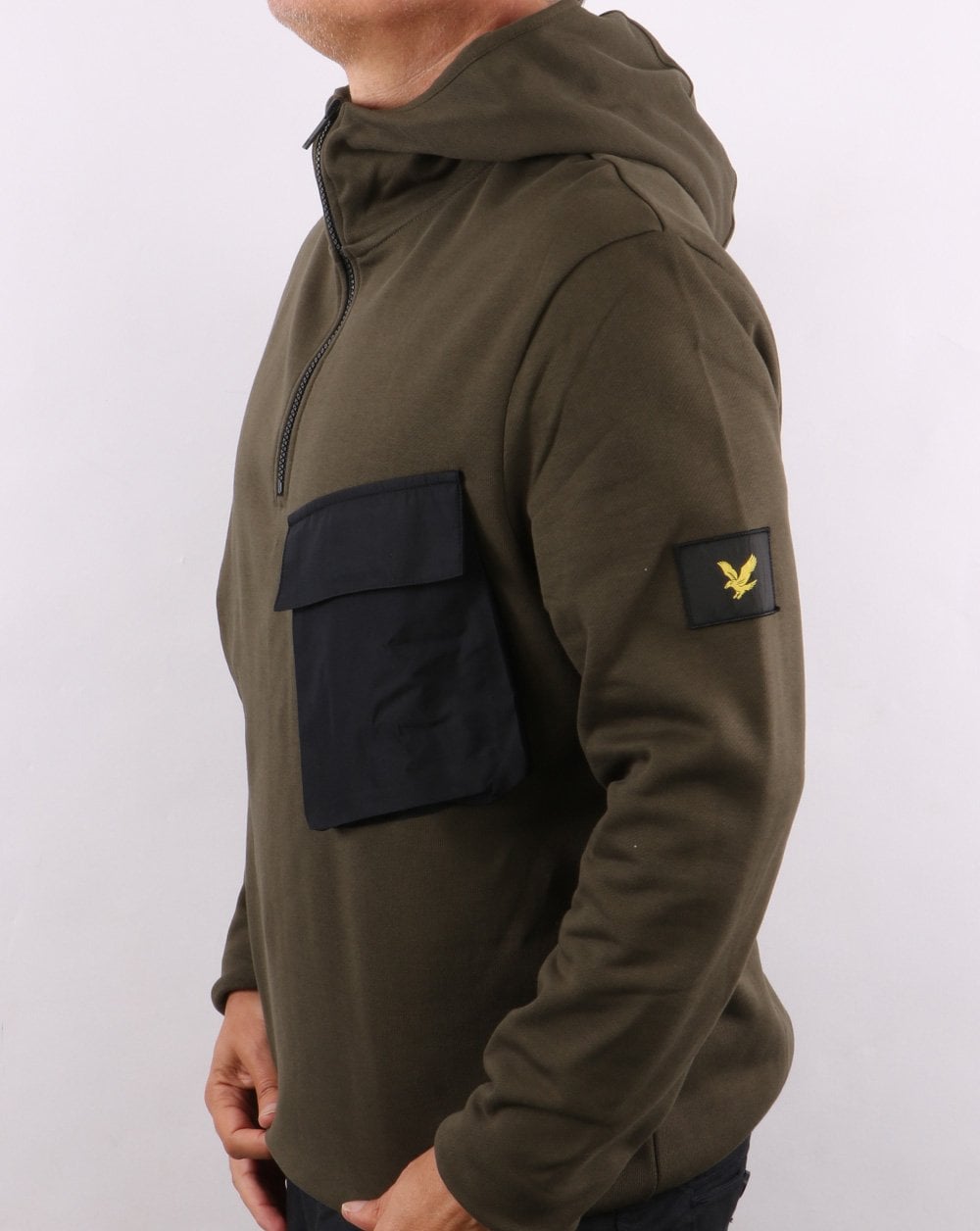 Lyle And Scott Pocket Hoodie Olive