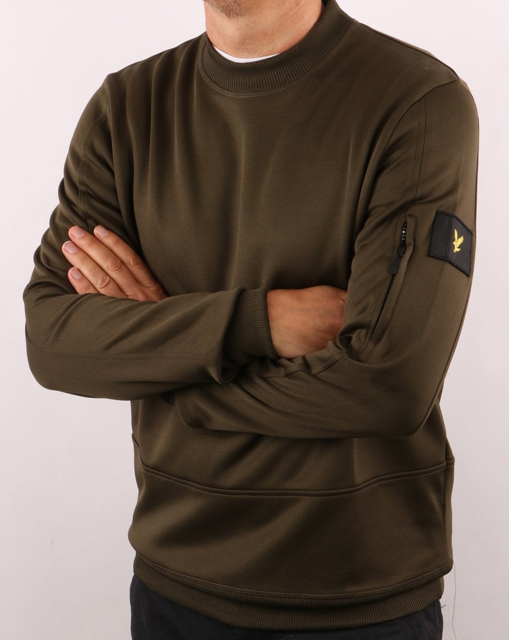 Lyle And Scott Tricot Crew Neck Sweatshirt Olive
