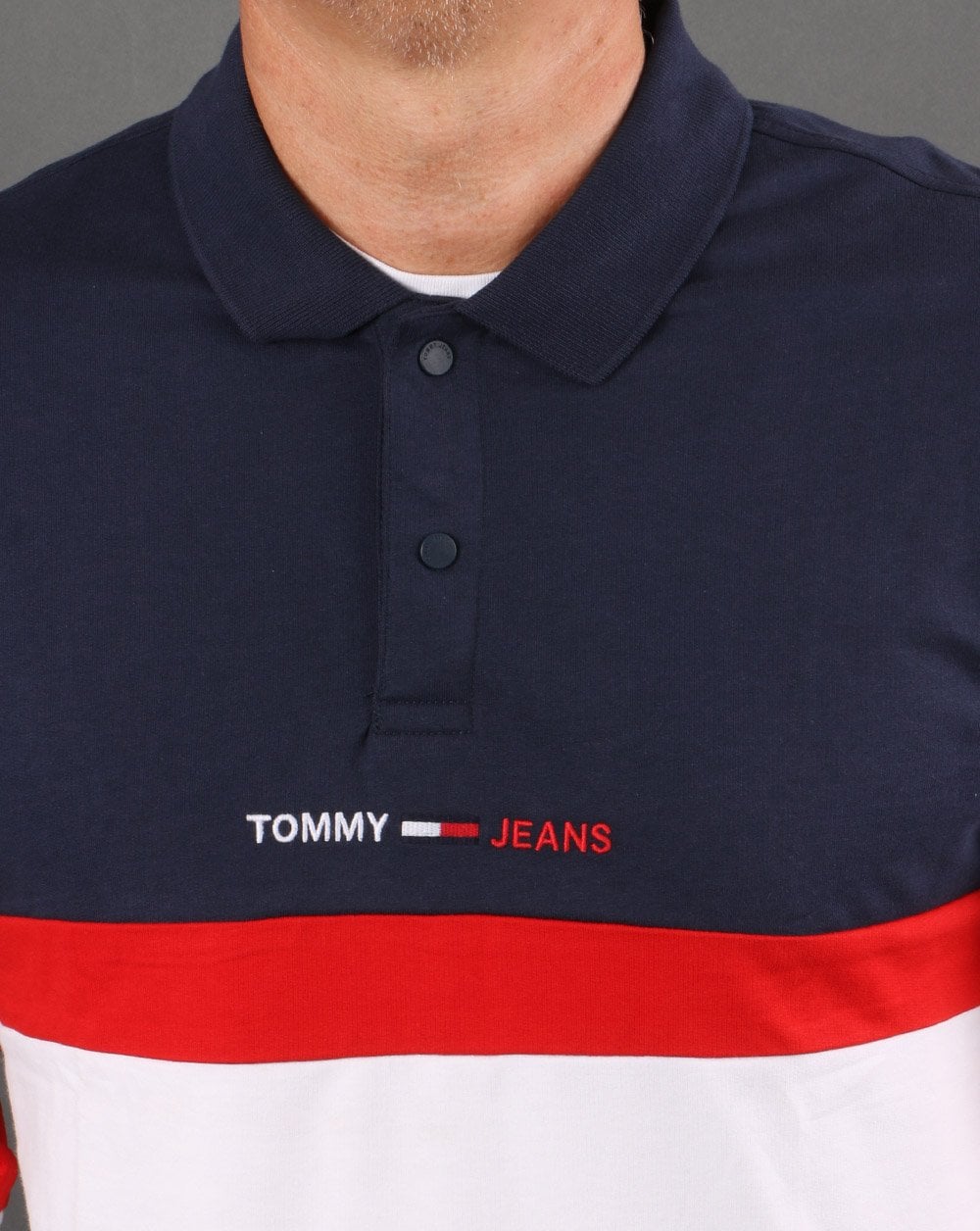 Tommy Hilfiger Colour Block Rugby Polo Navy/Red/White