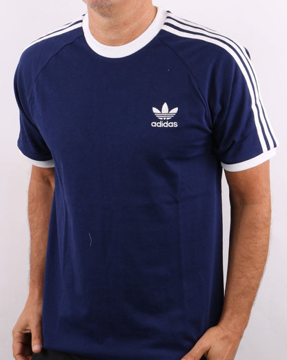 Adidas Originals 3 Stripes T Shirt Navy