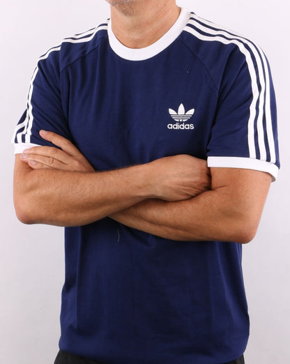 Adidas Originals 3 Stripes T Shirt Navy