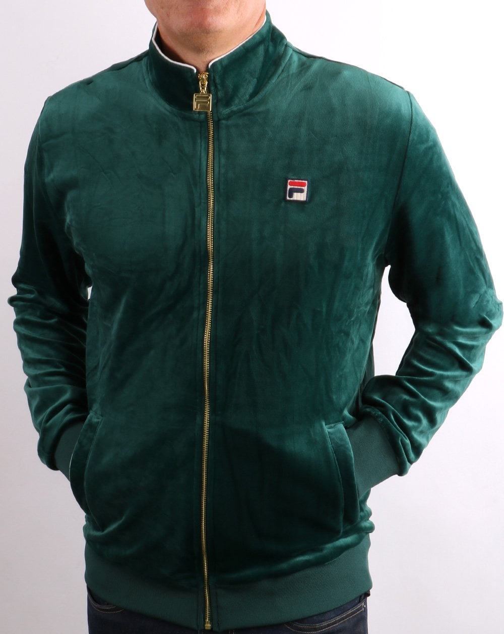 Fila Vintage Velour Track Top Green