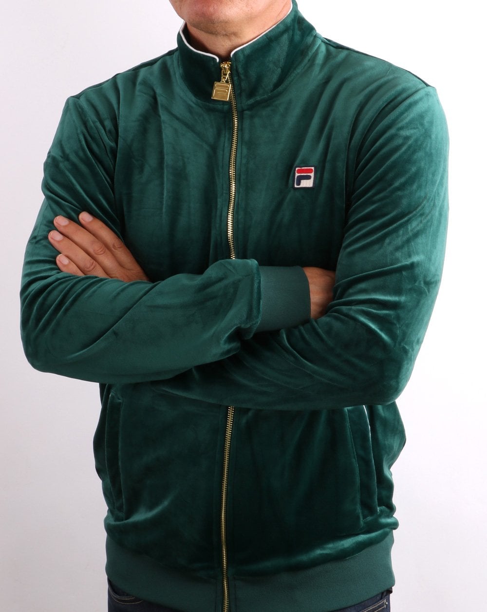 Fila Vintage Velour Track Top Green