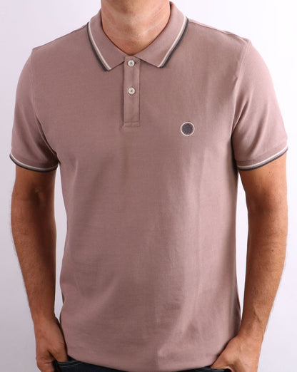 Pretty Green Tipped Polo Dusk Pink