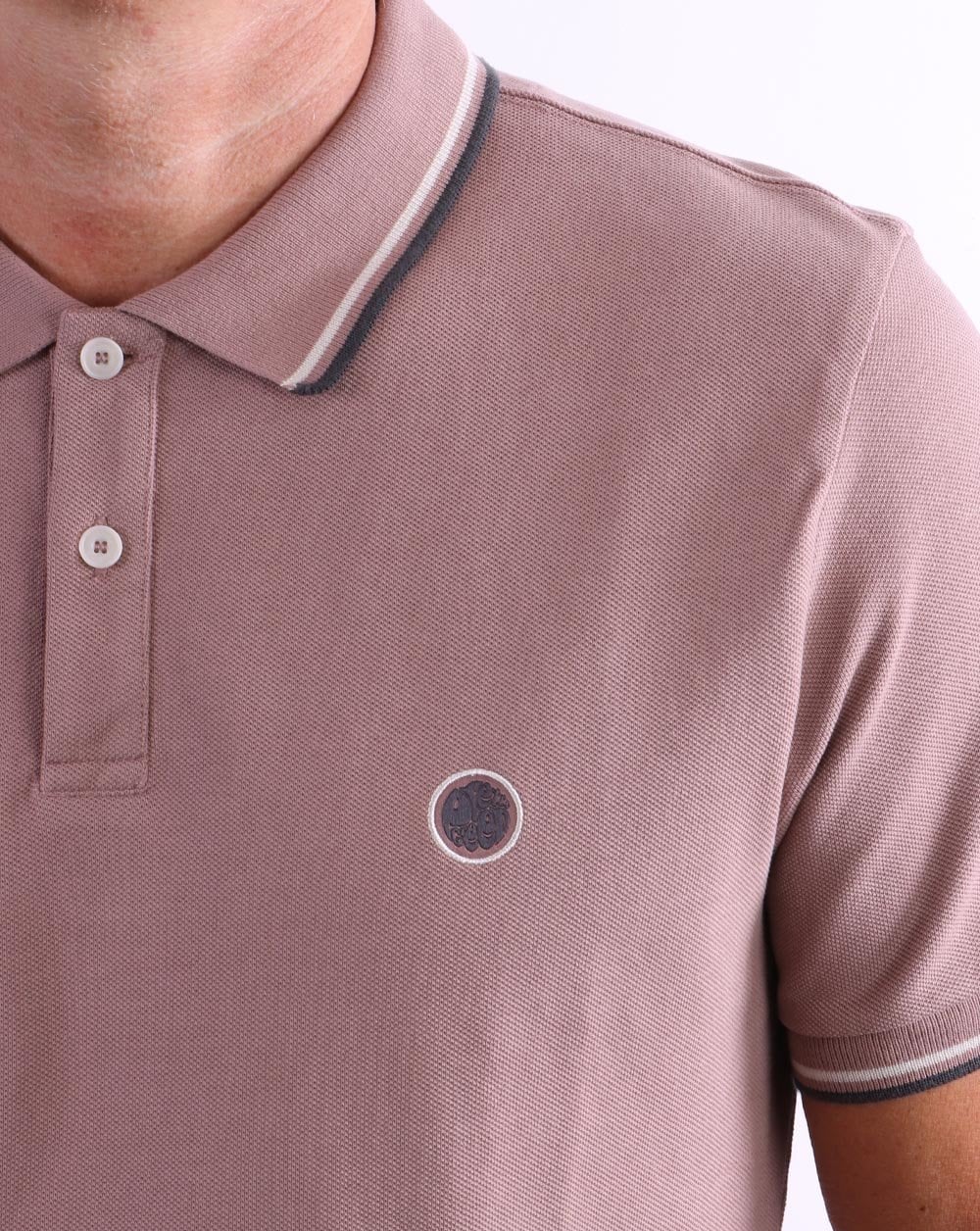 Pretty Green Tipped Polo Dusk Pink