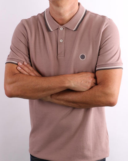 Pretty Green Tipped Polo Dusk Pink