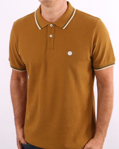 Pretty Green Tipped Polo Tan