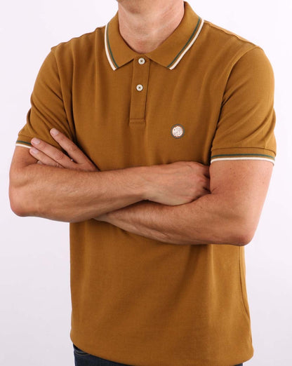 Pretty Green Tipped Polo Tan