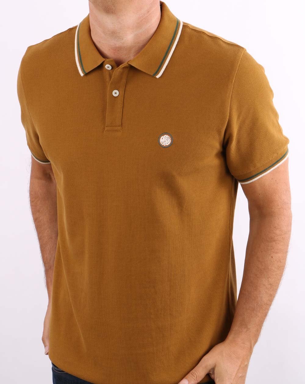 Pretty Green Tipped Polo Tan