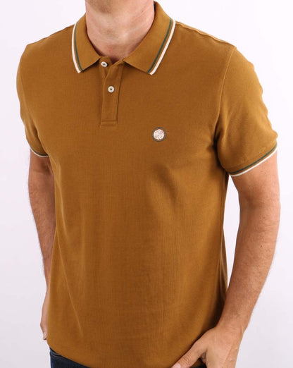Pretty Green Tipped Polo Tan