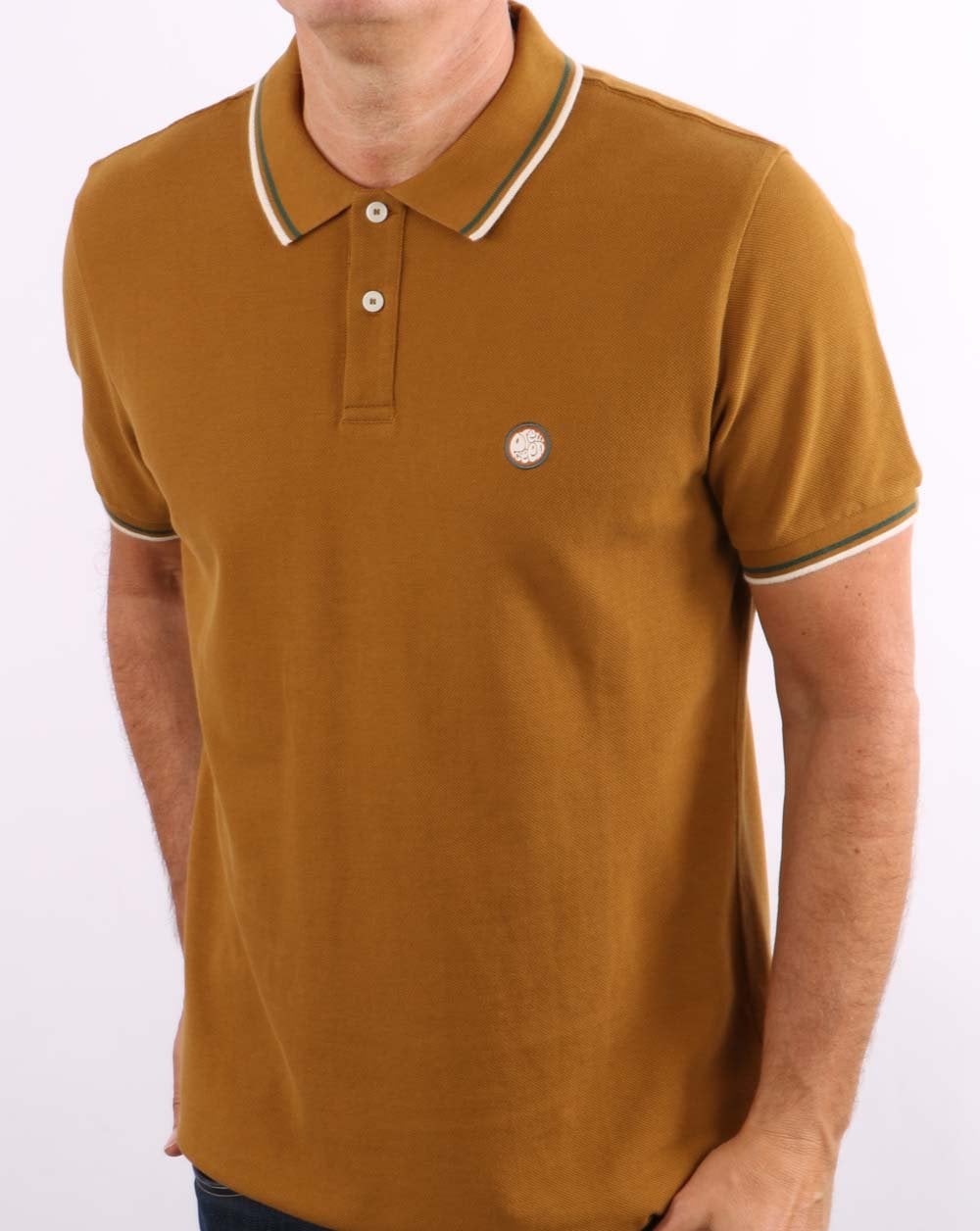 Pretty Green Tipped Polo Tan