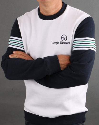 Sergio Tacchini Wilander Crew Sweat White/Navy/Green