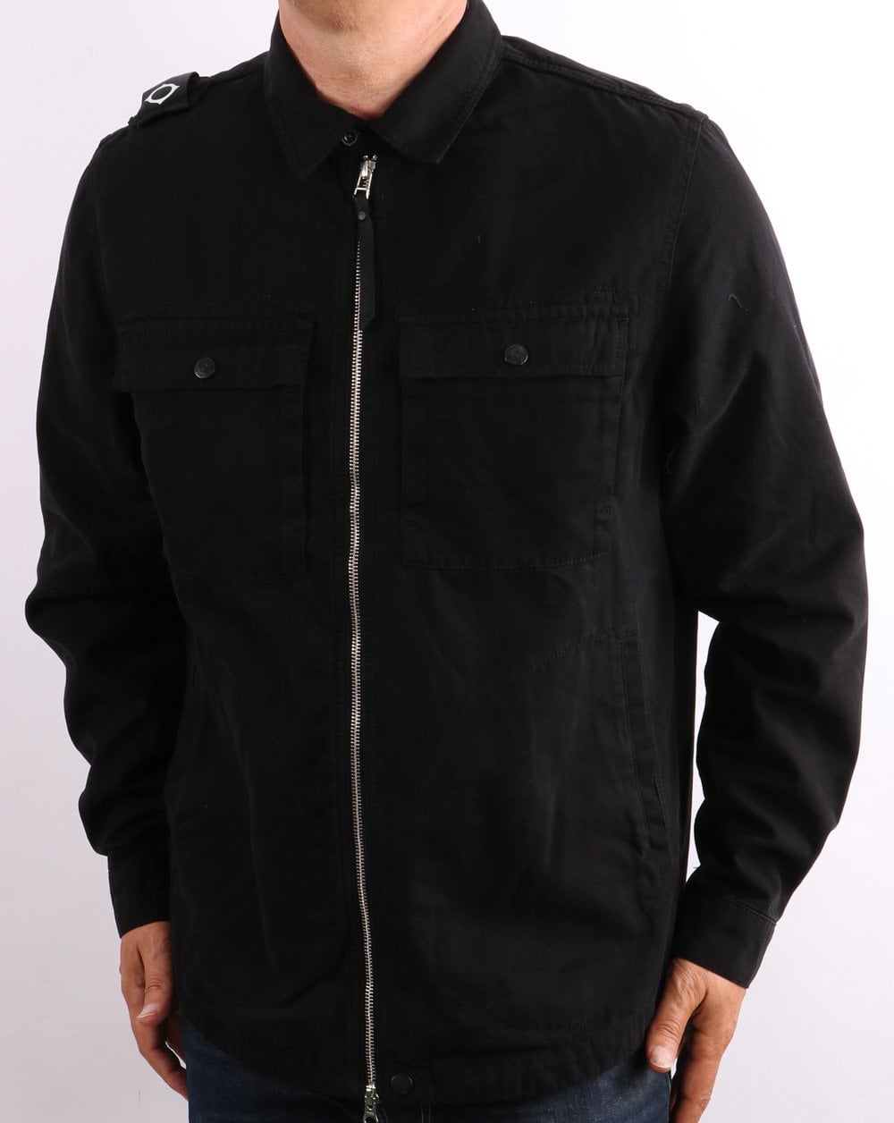 Ma.strum Gd Zip Front Overshirt Black