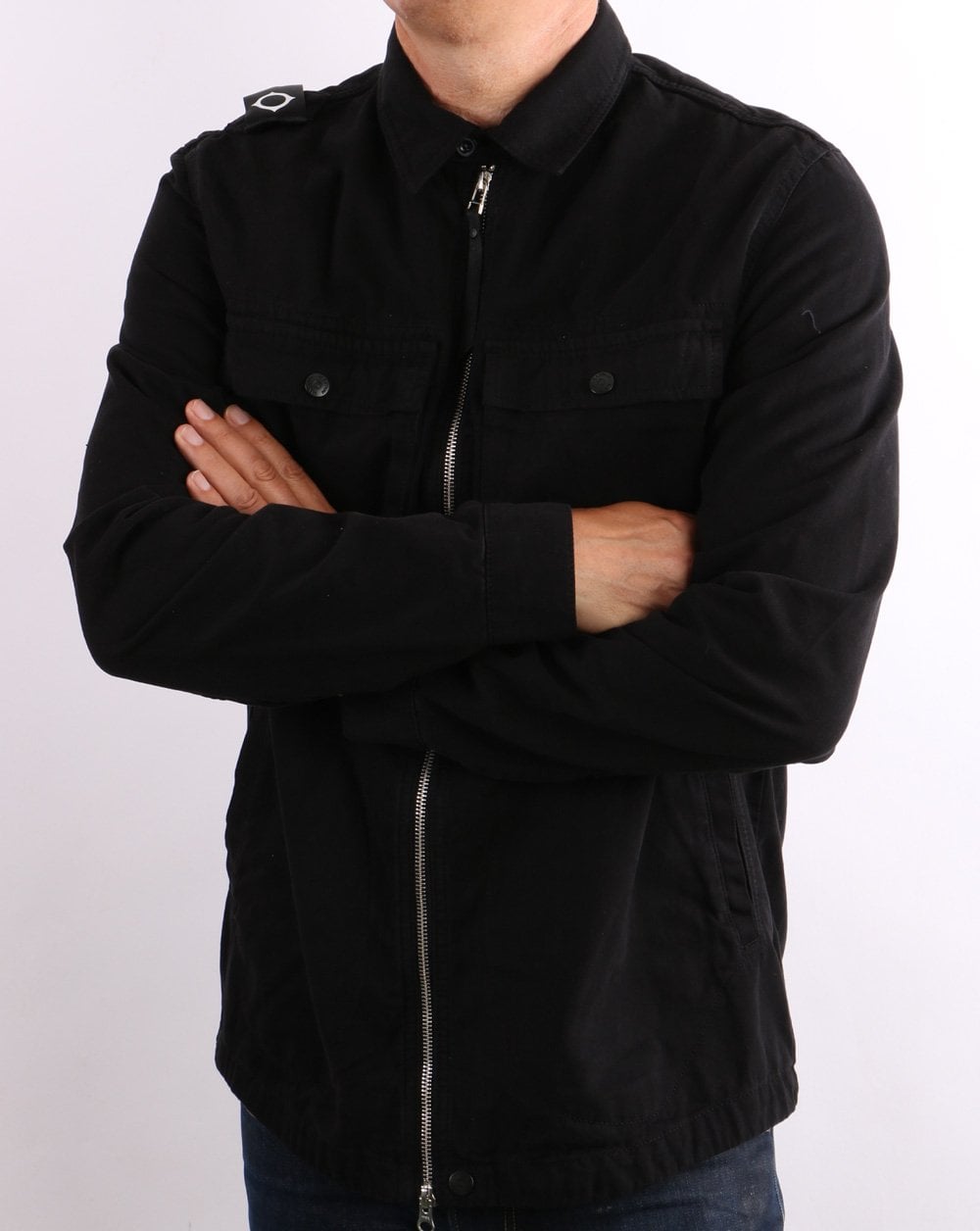 Ma.strum Gd Zip Front Overshirt Black