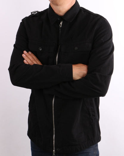 Ma.strum Gd Zip Front Overshirt Black