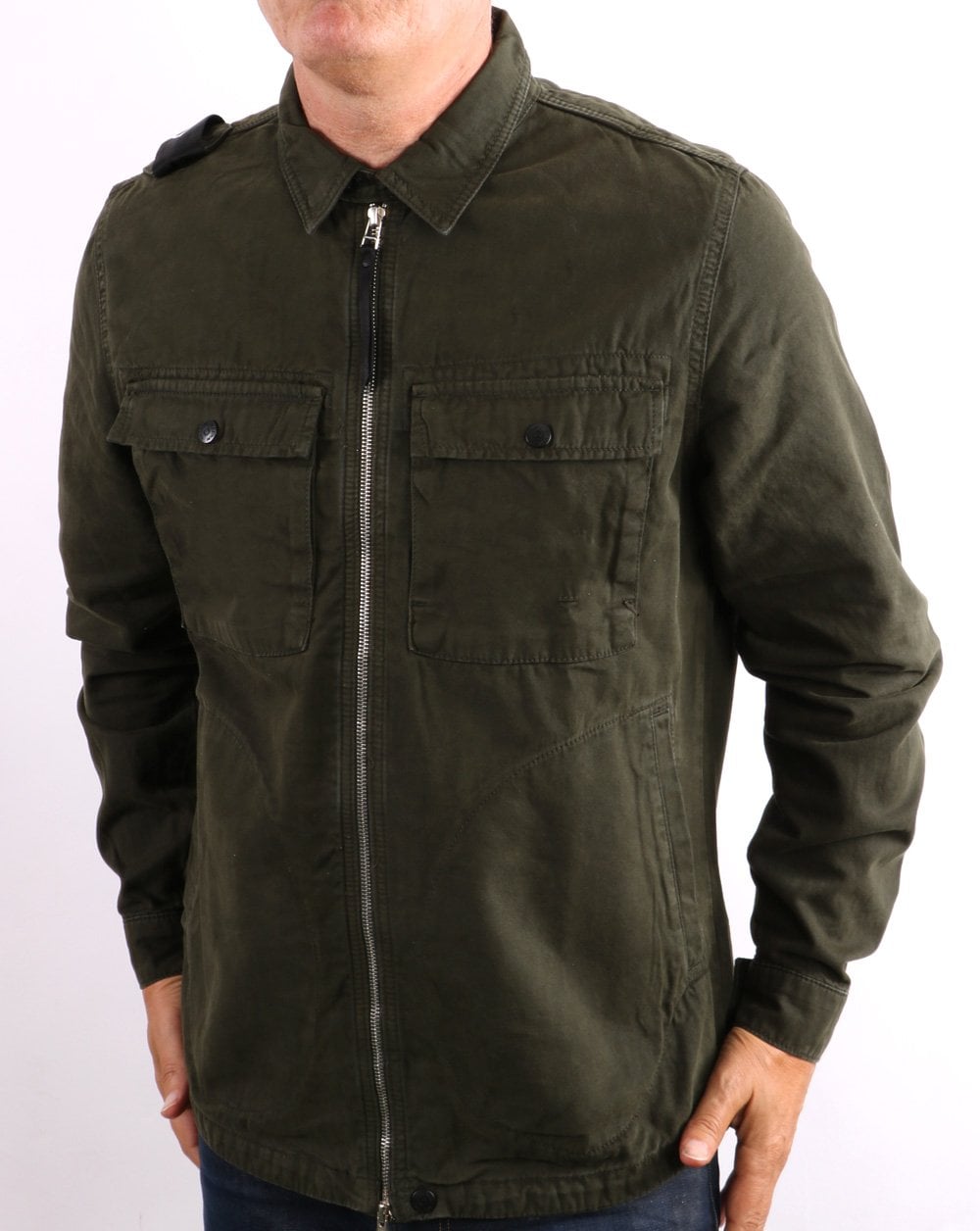 Ma.strum Gd Zip Front Overshirt Green