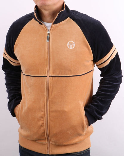 Sergio Tacchini Orion Velour Track Top Tan/Navy